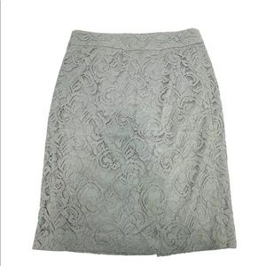 Banana Republic Gray Lace Casual Skirt knee length skirt sz 4